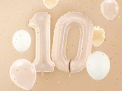 Folie Ballon Tal ''0'', 72 cm, Mørk Beige