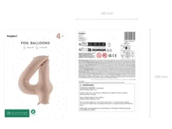 Folie Ballon Tal ''4'', 72 cm, Mørk Beige