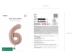 Folie Ballon Tal ''6'', 72 cm, Mørk Beige