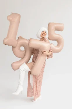 Folie Ballon Tal ''7'', 72 cm, Mørk Beige