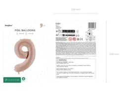 Folie Ballon Tal ''9'', 72 cm, Mørk Beige