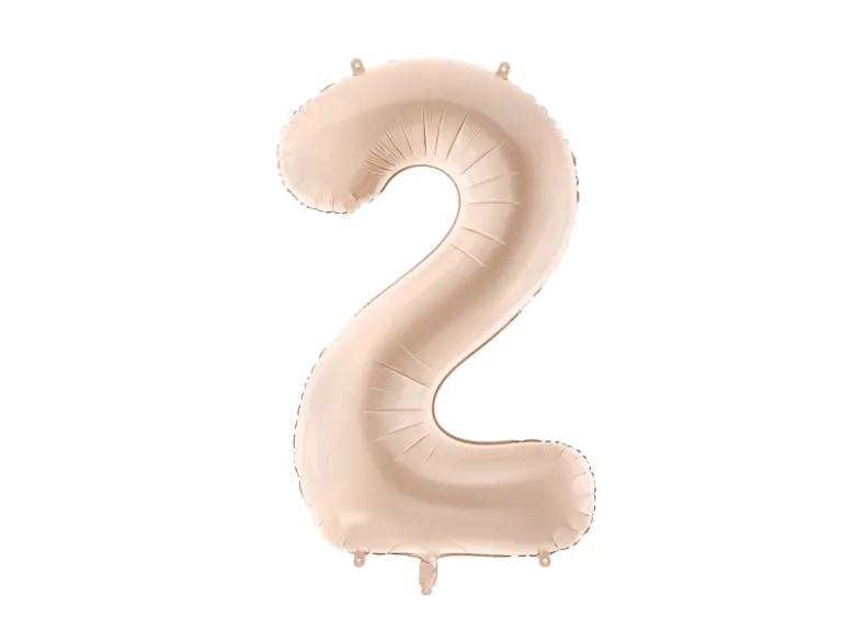 Folie Ballon Tal ''2'', 72 cm, Mørk Beige