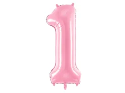 Folie Ballon Tal ''1'', 86 cm, Pink