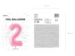 Folie Ballon Tal ''2'', 86 cm, Pink