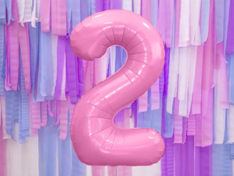 Folie Ballon Tal ''2'', 86 cm, Pink