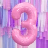 Folie Ballon Tal ''3'', 86 cm, Pink