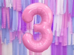 Folie Ballon Tal ''3'', 86 cm, Pink