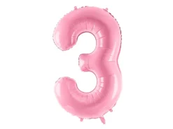 Folie Ballon Tal ''3'', 86 cm, Pink