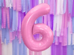 Folie Ballon Tal ''6'', 86 cm, Pink