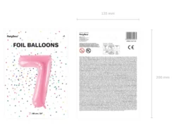 Folie Ballon Tal ''7'', 86 cm, Pink