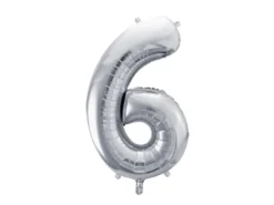 Folie Ballon Tal ''6'', 72 cm, Sølv