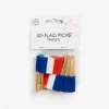 Franske Flag på Picks på Træpinde, 50stk.