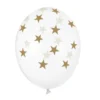 Gennemsigtige Balloner med Guld Stjerner (30cm.)