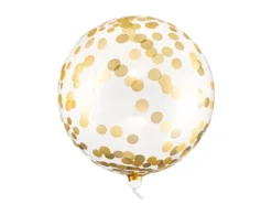 Gennemsigtig Orbz Ballon m/Guld Konfetti, 40 cm
