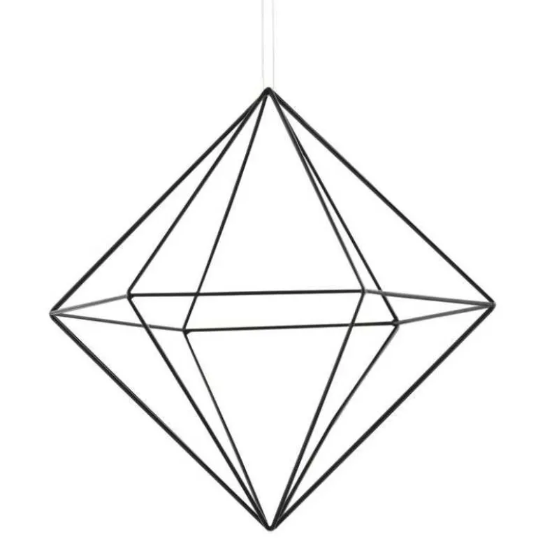 Geometrisk Sort Diamant Dekoration, 30 cm