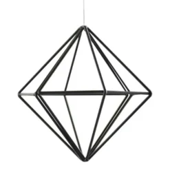 Geometrisk Sort Diamant Dekoration, 15 cm
