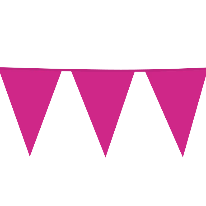 Gigantisk Flagguirlande m/Pink Vimpler 10M