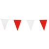 Gigantisk Flagguirlande m/Rød-Hvide Vimpler, 10M