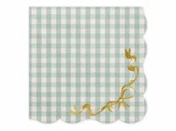 Gingham Servietter med Bølgekant, 12 stk.