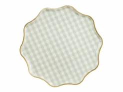 Gingham Tallerkner med Bølgekant, 6 stk.