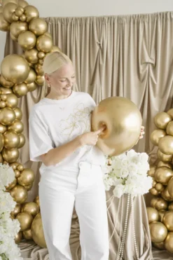 Glossy Balloner 30 cm, Guld: 10 stk