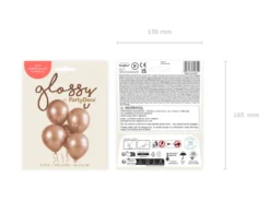 Glossy Balloner 46 cm, Rosegold: 5 stk