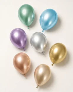 Glossy Balloner 46 cm, Sølv: 5 stk