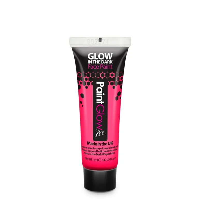 Glow in the Dark ansigts- og kropsmaling 12 ml - Pink