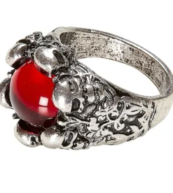 Gotisk Rød Kranie Ring