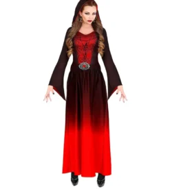 Gotisk Rød Vampyrinde Kjole til Voksne