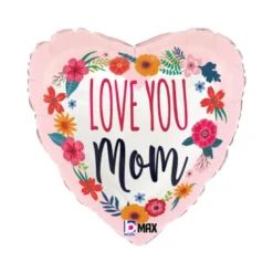 Grabo Blomstret "Love You Mom" Folieballon, 36 cm