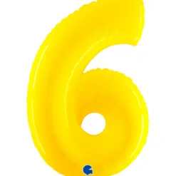 Grabo Jumbo Yellow Shine Tal Folieballon, 6