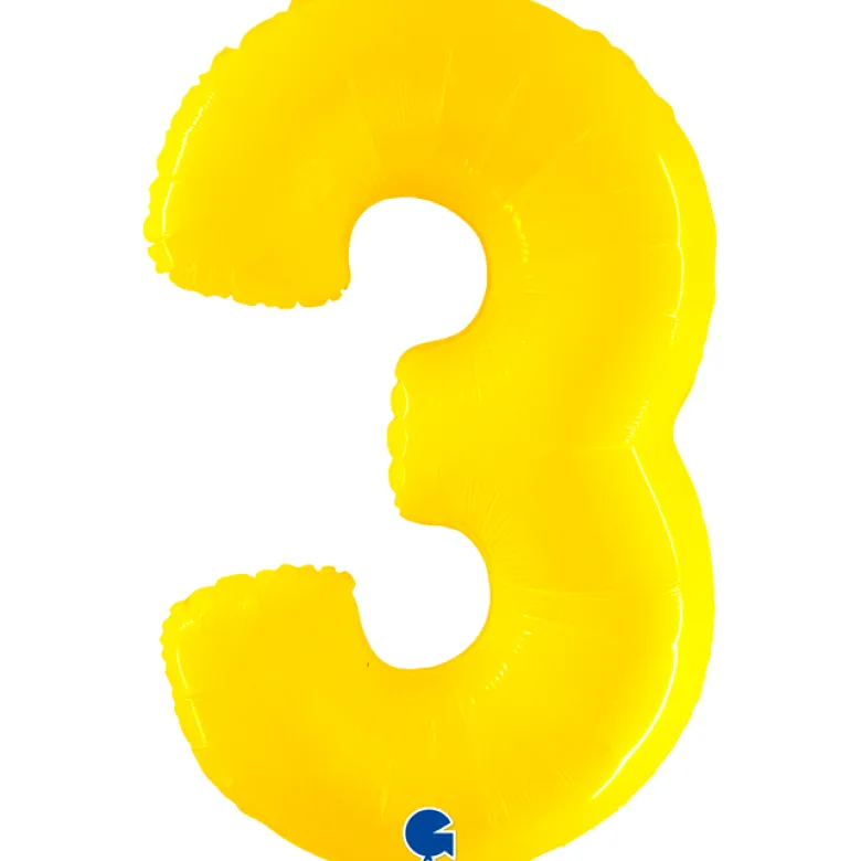 Grabo Jumbo Yellow Shine Tal Folieballon, 3