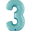 Grabo Mini Lyseblå Tal Folieballon 35 cm, 3