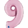 Grabo Mini Lyserød Tal Folieballon 35 cm, 9