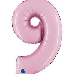 Grabo Mini Lyserød Tal Folieballon 35 cm, 9