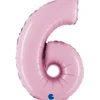 Grabo Mini Lyserød Tal Folieballon 35 cm, 6