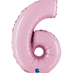 Grabo Mini Lyserød Tal Folieballon 35 cm, 6