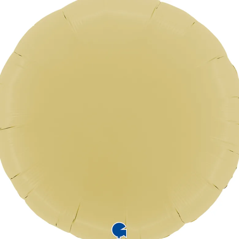 Grabo Rund Folieballon 45 cm, Matte Yellow
