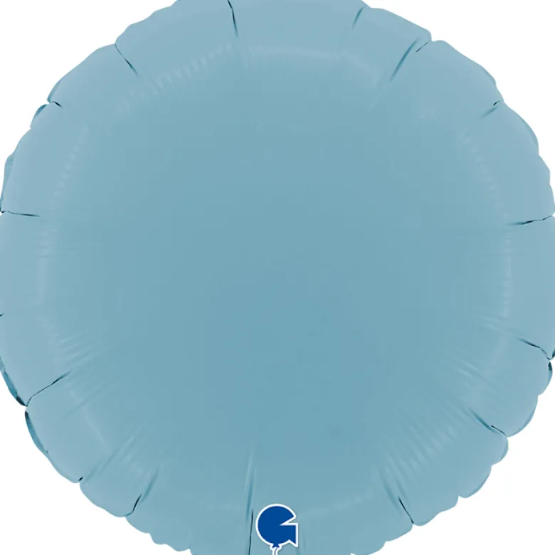 Grabo Rund Folieballon 45 cm, Matte Blue