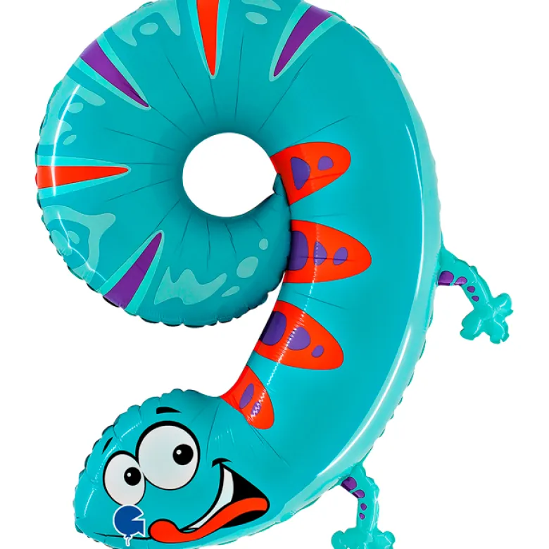 Grabo Stor Animaloons Tal Folieballon, Gekko #9