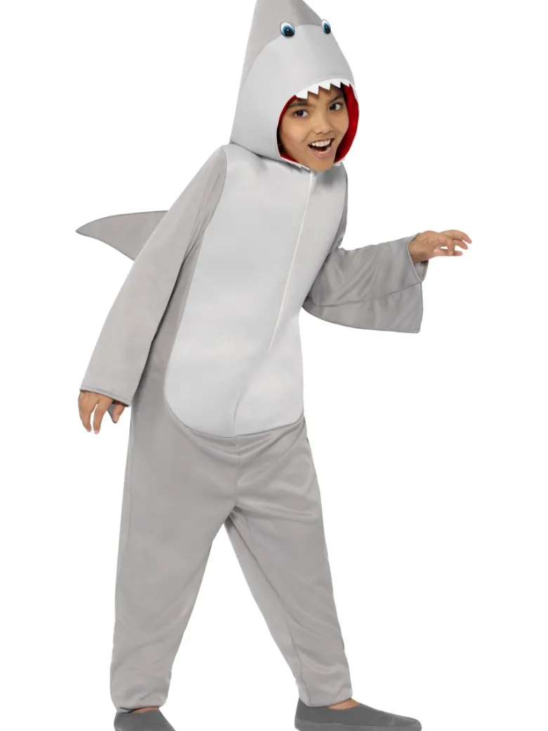 Grå Baby Shark m/Hætte