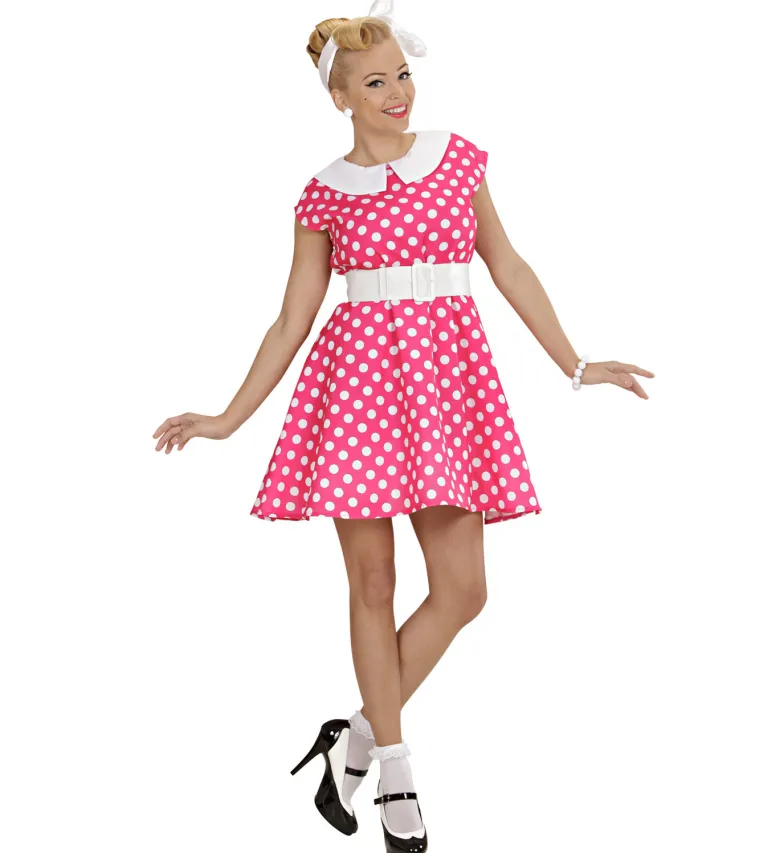 Grease kostume: Pink 50'er kjole