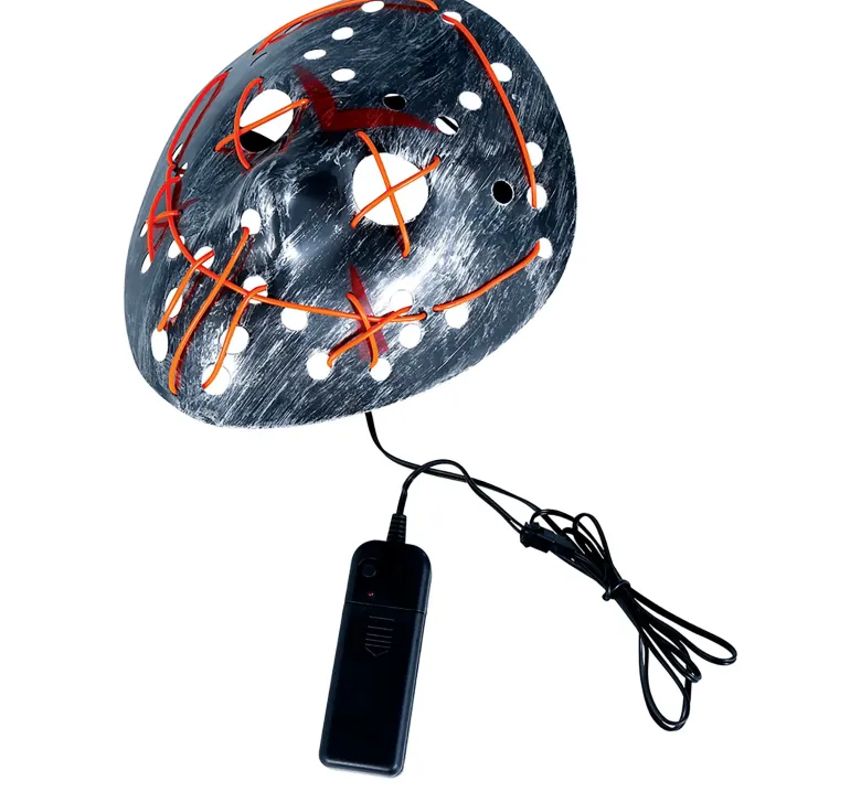 Grå Hockey Maske med LED Lys