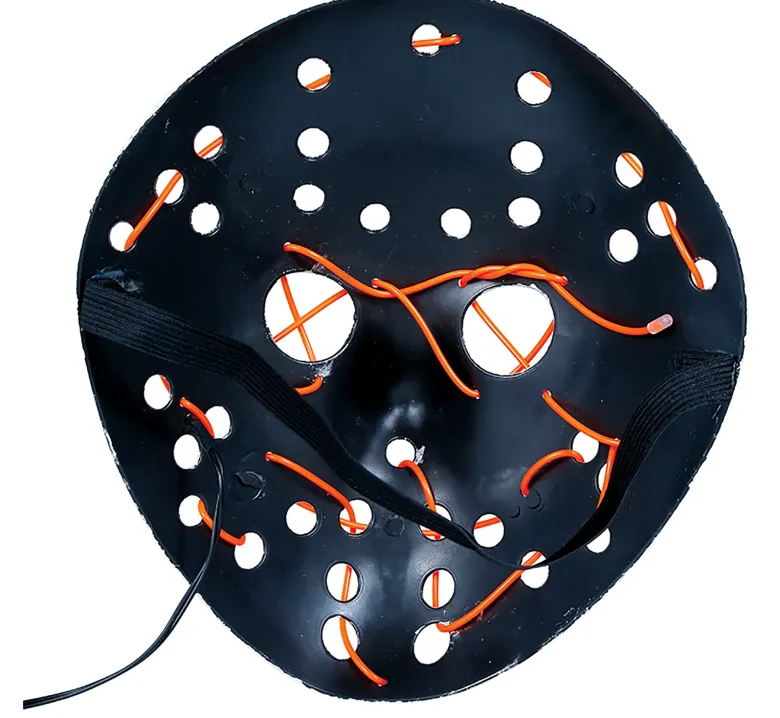 Grå Hockey Maske med LED Lys