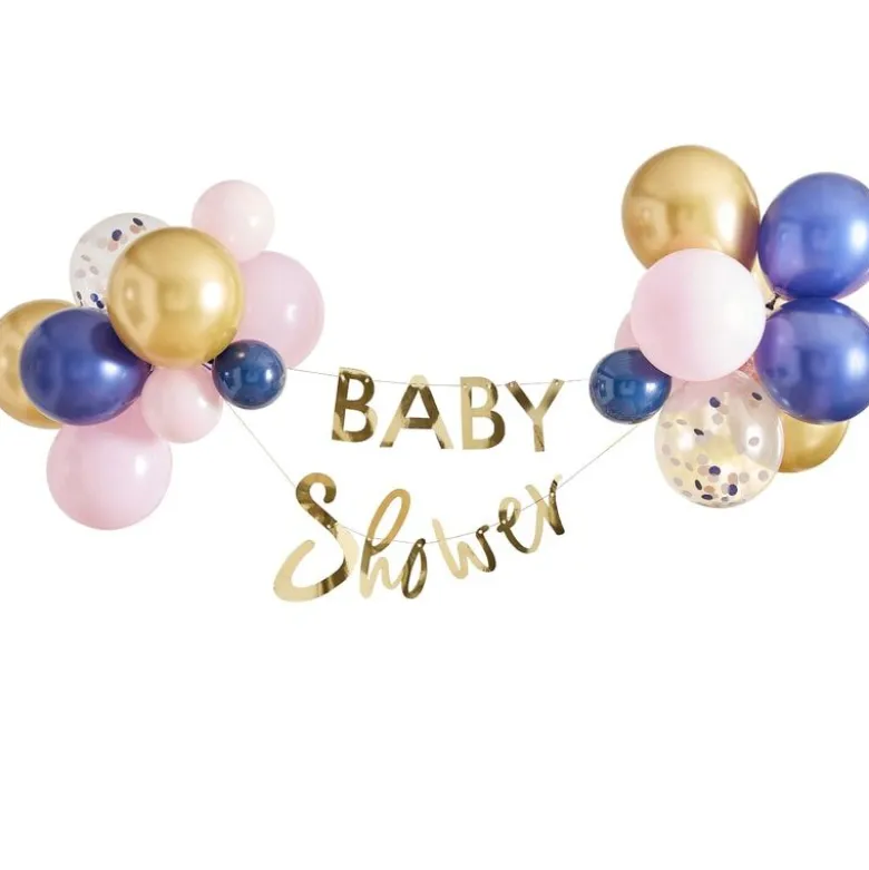 Guld "Baby Shower" Ballon & Guirlande Kit
