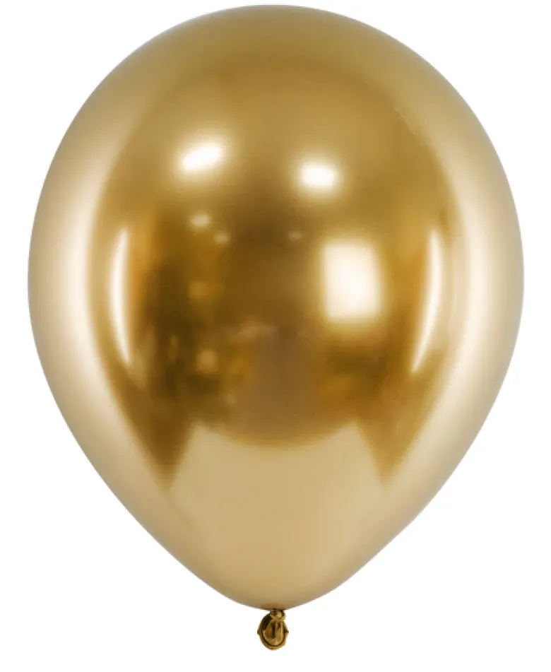 Guld Balloner Chrome 30 cm, 10 stk.
