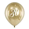Guld Chrome Ballon, 30år, Glossy Latexballoner