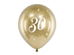 Guld Chrome Ballon, 30år, Glossy Latexballoner