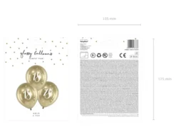 Guld Chrome Ballon, 18år , Glossy Latexballoner